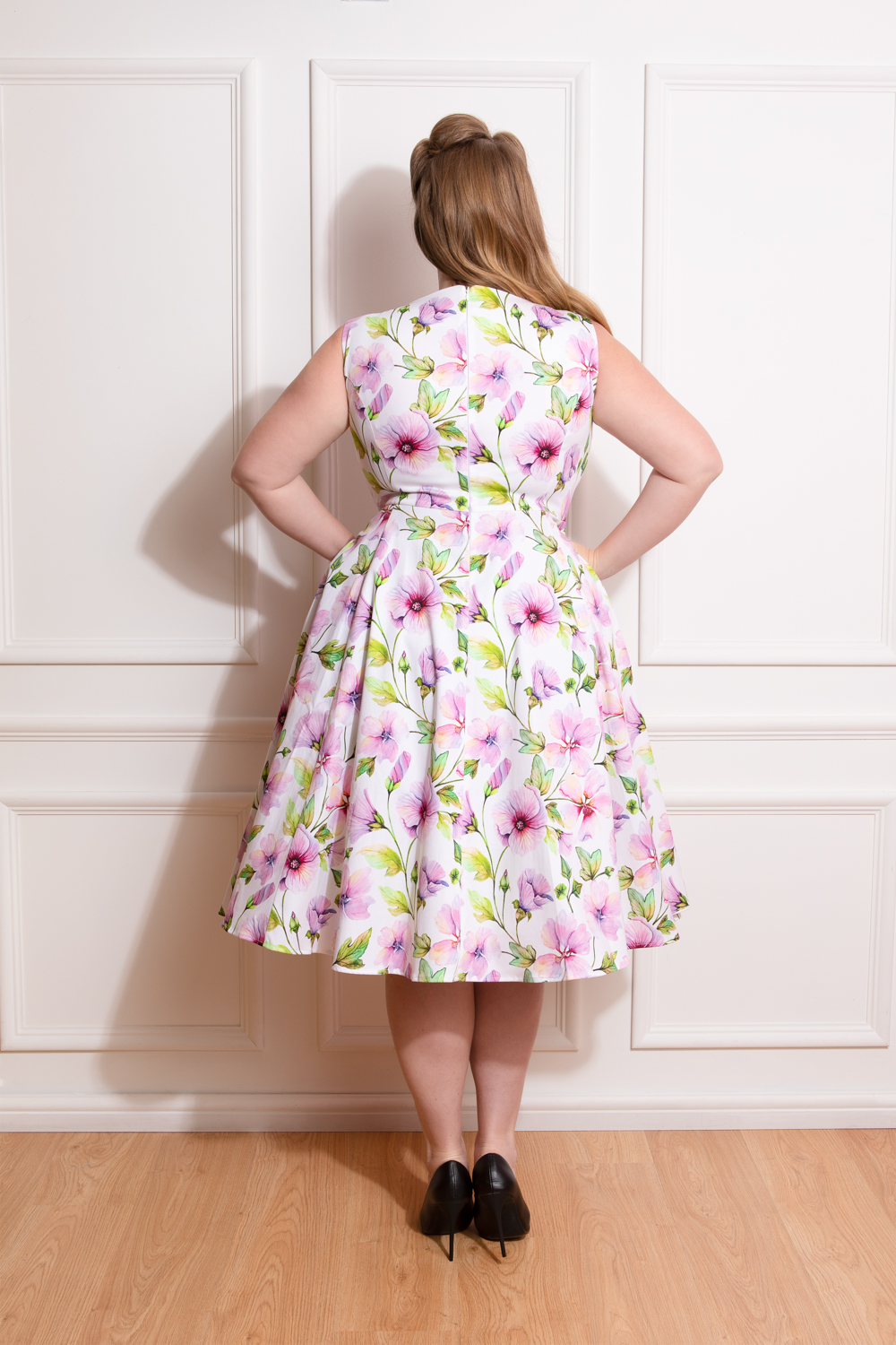 Naomi Floral Swing Dress in Plus Size